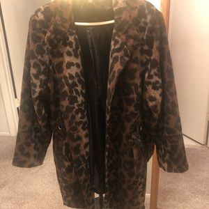 Leopard Wool Coat